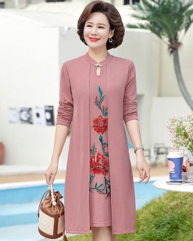 Noble long dress large yard coat 2pcs set for women