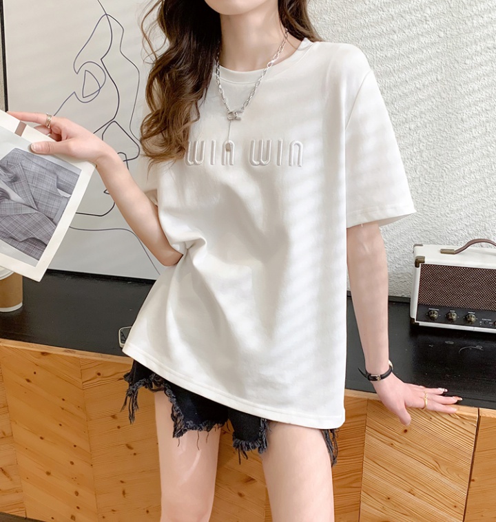 Short sleeve loose tops stereoscopic T-shirt for women