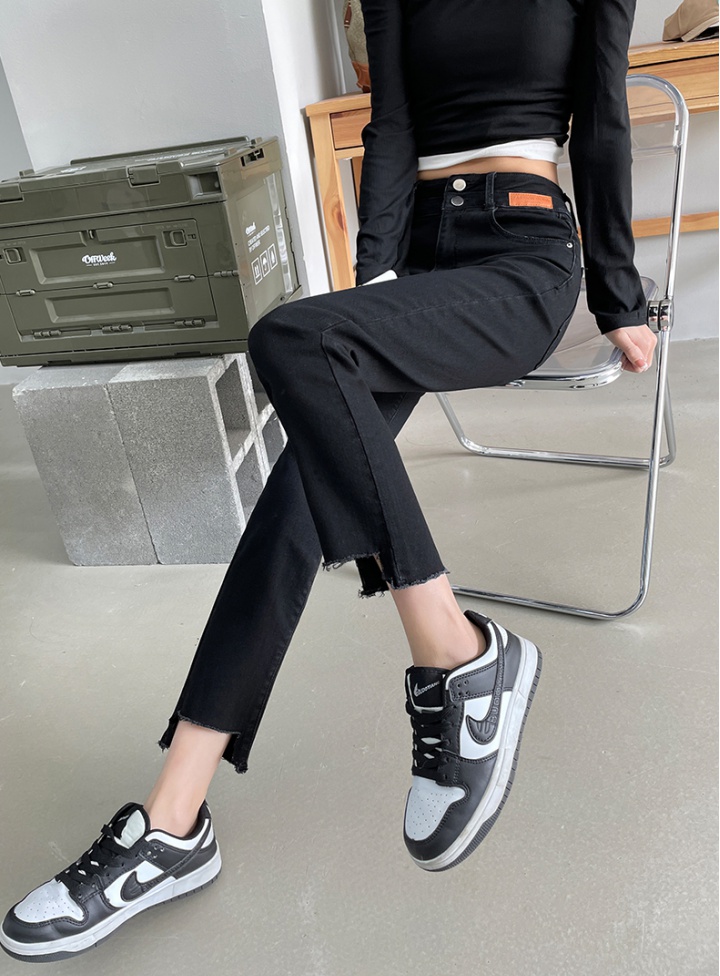 High waist elasticity pants spring jeans for women