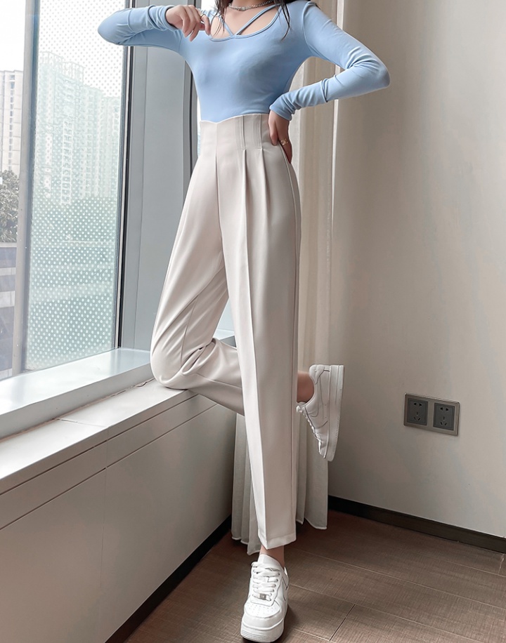 Straight high waist long pants Casual business suit