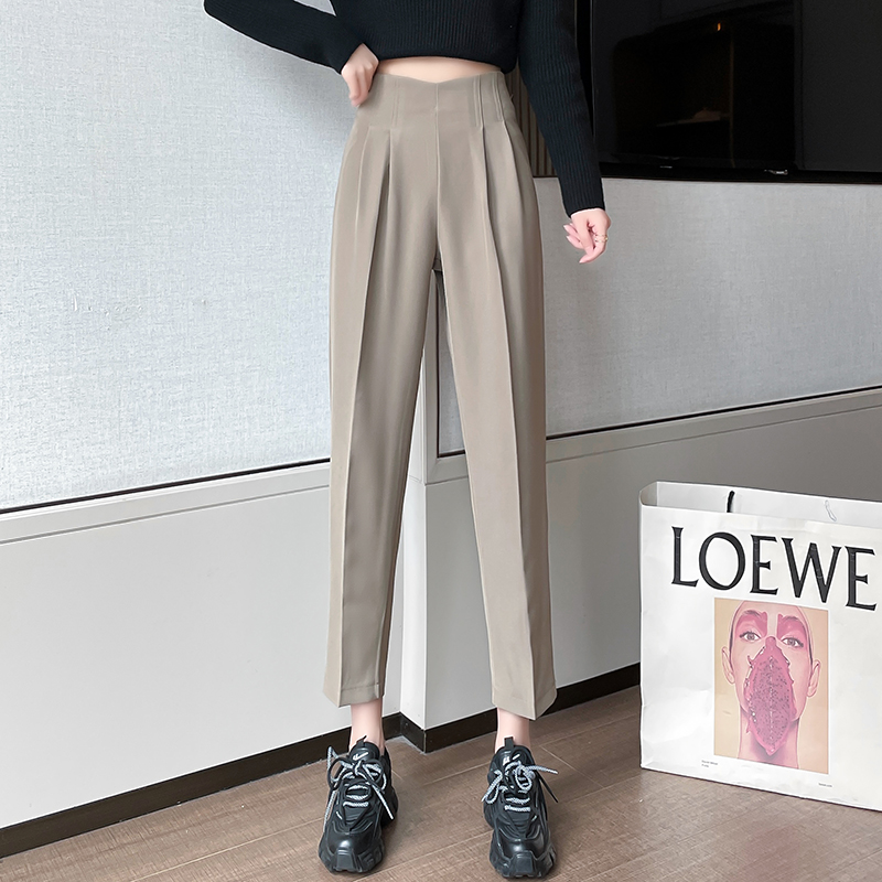 Straight high waist long pants Casual business suit