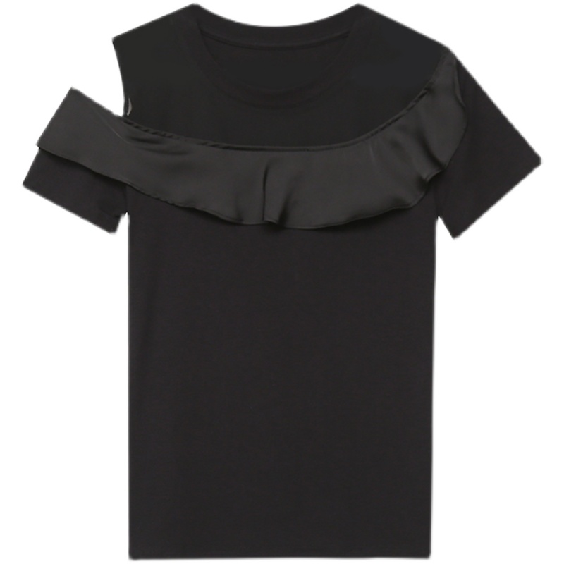 Strapless T-shirt all-match tops for women