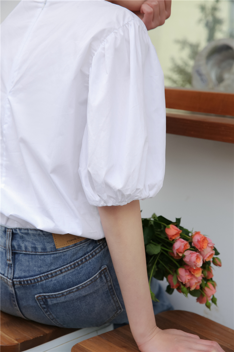 Loose white Korean style all-match shirt for women