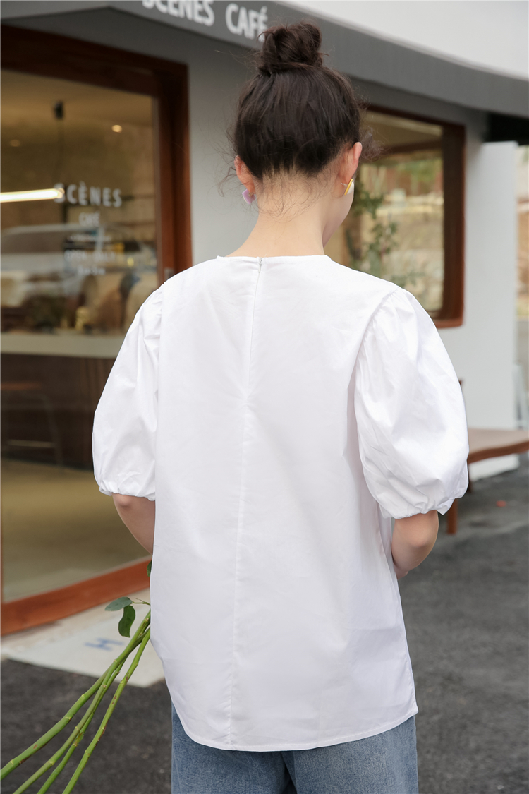 Loose white Korean style all-match shirt for women