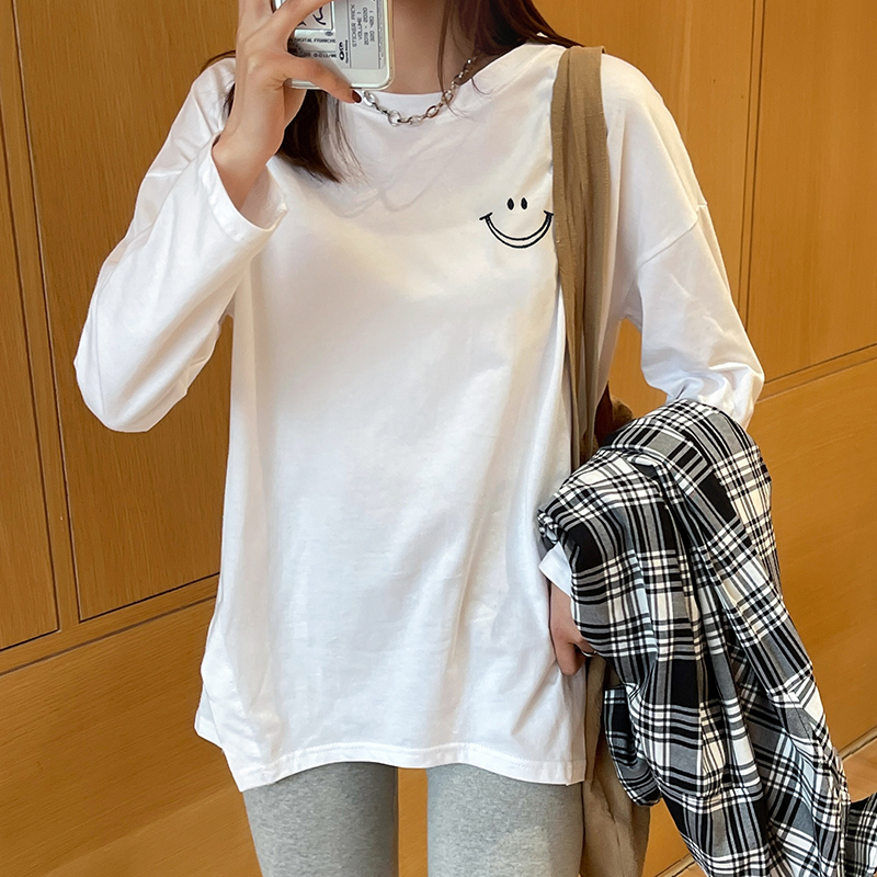 Loose long bottoming shirt autumn tops for women