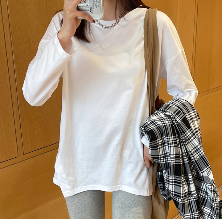 Pure cotton T-shirt long sleeve bottoming shirt for women