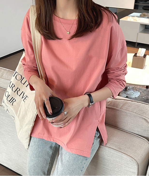 Pure cotton T-shirt long sleeve bottoming shirt for women