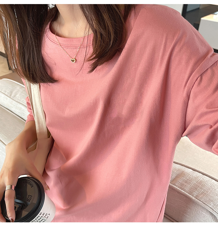 Pure cotton T-shirt long sleeve bottoming shirt for women