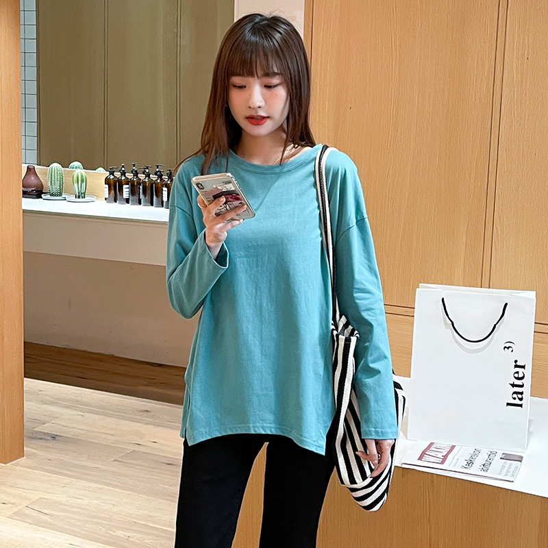 Pure cotton T-shirt long sleeve bottoming shirt for women