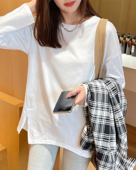 Pure cotton T-shirt long sleeve bottoming shirt for women
