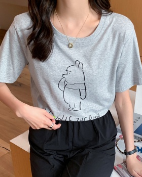 Printing T-shirt all-match tops for women