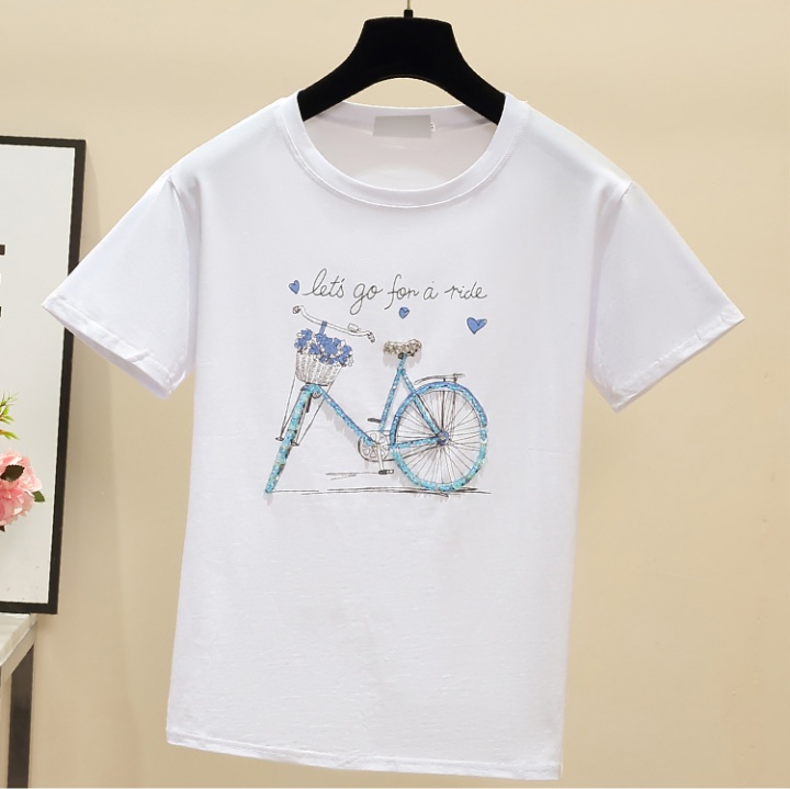 Loose candy colors tops Western style T-shirt for women