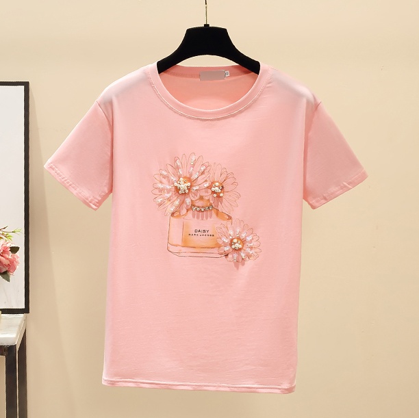 Printing short sleeve pure cotton all-match T-shirt for women