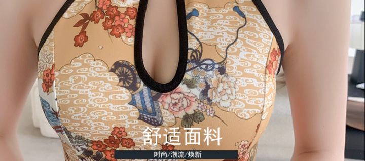 Maiden printing dress retro colors cheongsam