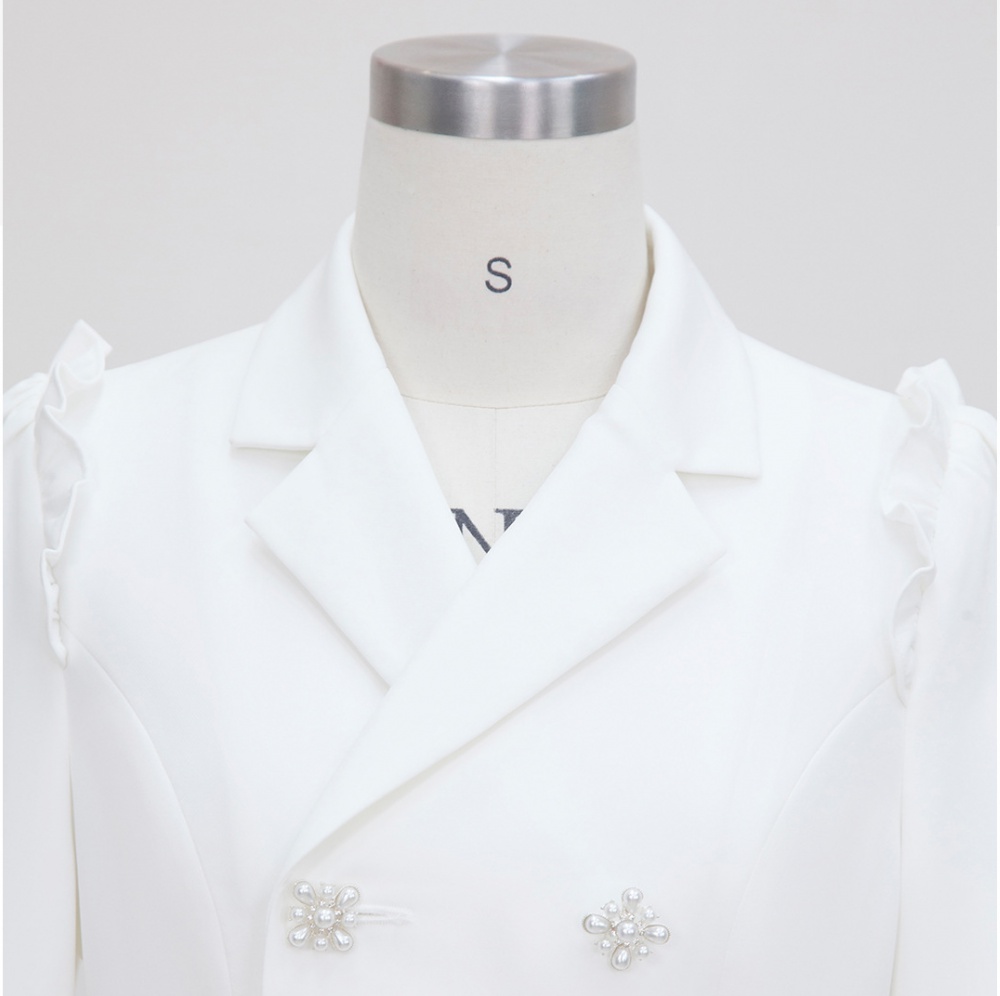 Casual business suit white coat 2pcs set for women