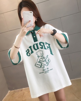 Large yard letters cubs all-match Korean style T-shirt for women