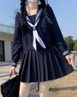 College style navy-blue middle uniform navy basis cosplay