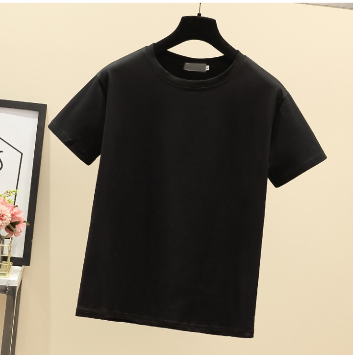 Round neck short sleeve Casual T-shirt pure summer loose tops