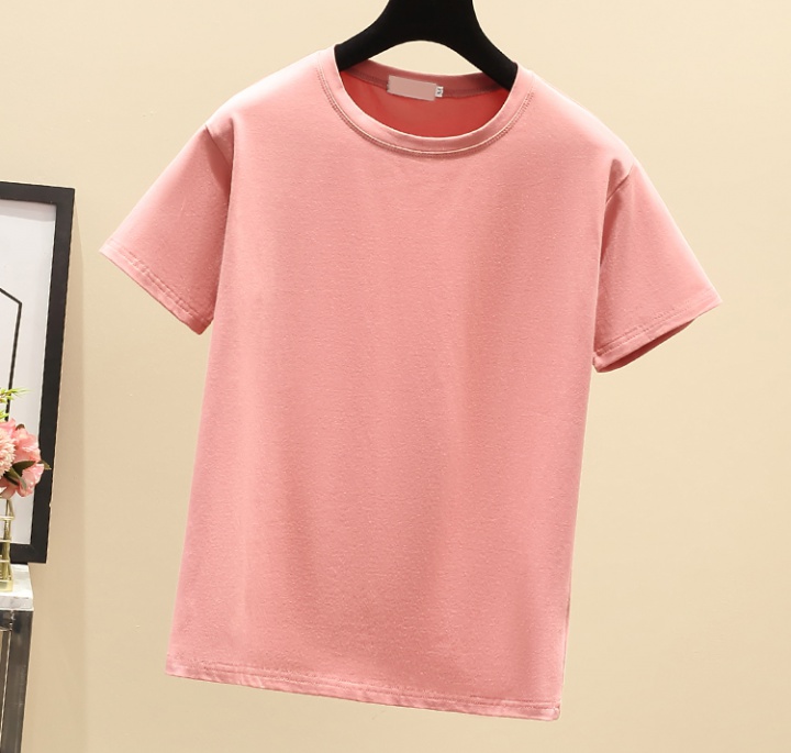 Round neck short sleeve Casual T-shirt pure summer loose tops