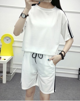 Loose Korean style casual wear cotton hoodie 2pcs set