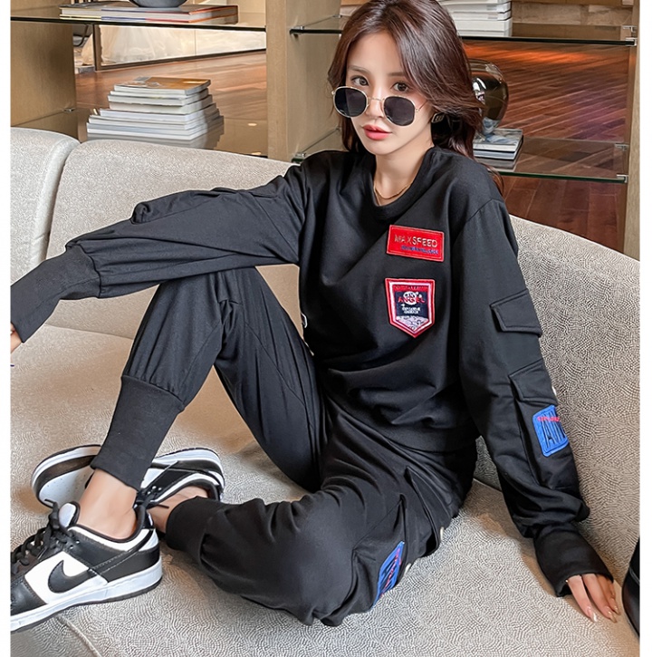 Fashion sports hoodie Casual work clothing 2pcs set for women