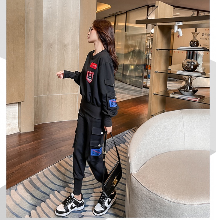 Fashion sports hoodie Casual work clothing 2pcs set for women