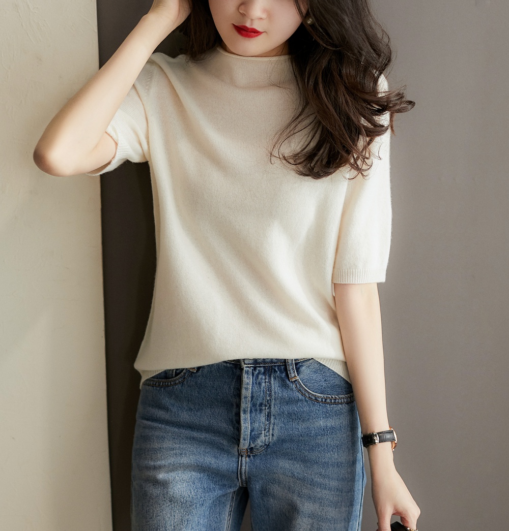 Loose all-match tops wool sweater for women