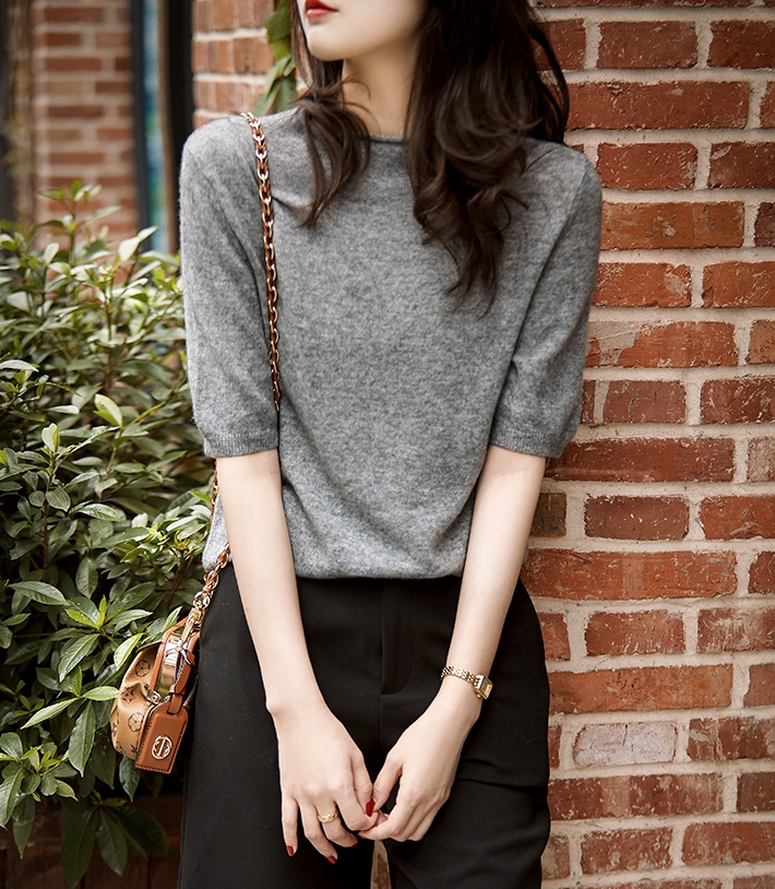 Loose all-match tops wool sweater for women