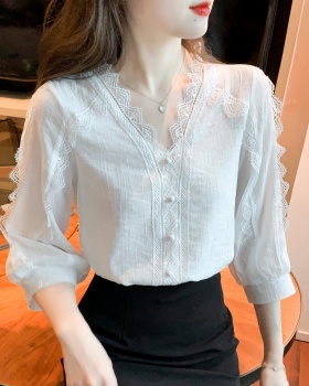 Temperament shirt lace tops for women