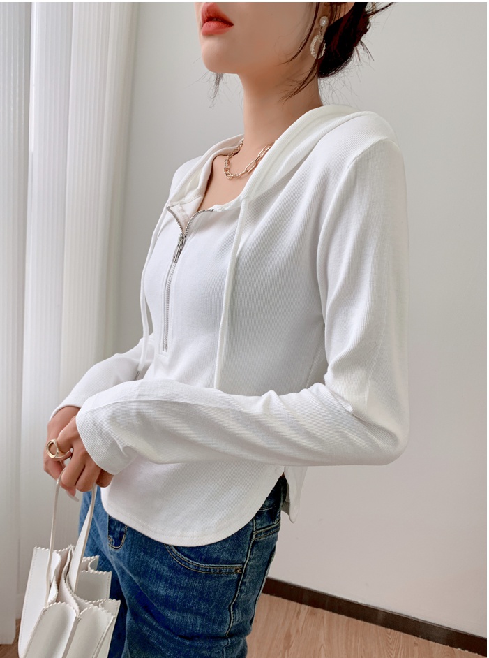 Loose spring and autumn coat hooded short hoodie