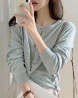 France style cardigan round neck tops for women