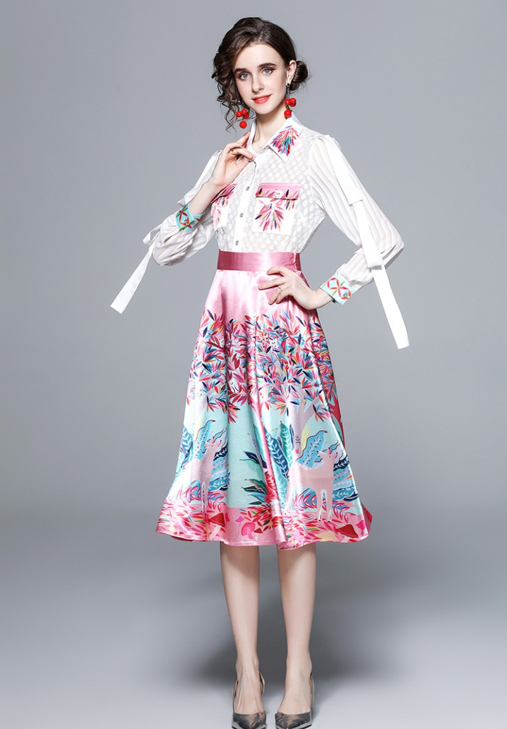 Printing temperament fashion short skirt 2pcs set for women