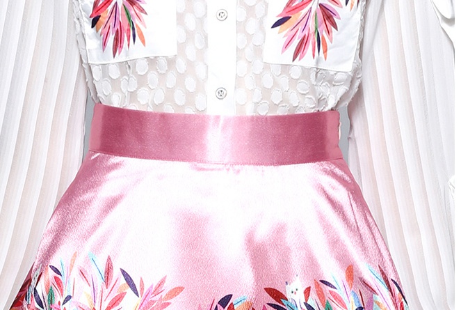 Printing temperament fashion short skirt 2pcs set for women