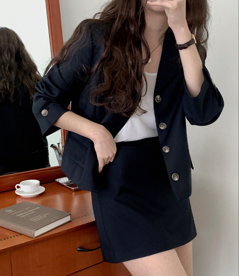Detachable business suit long sleeve skirt a set