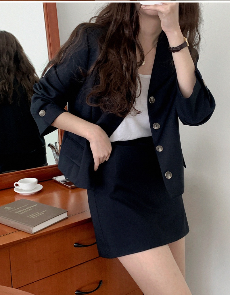 Detachable business suit long sleeve skirt a set