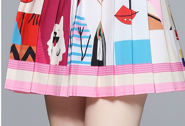 Spring and summer skirt printing shirt 2pcs set
