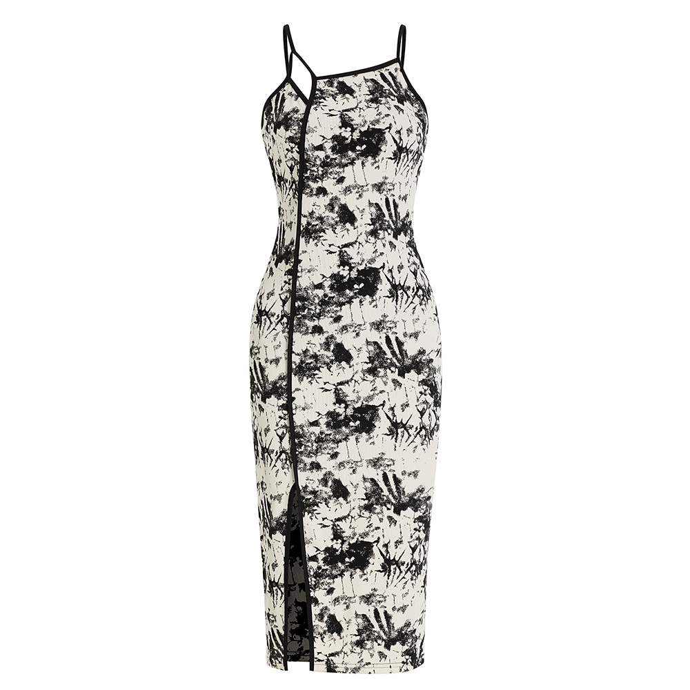 Slim Chinese style flower sling dress