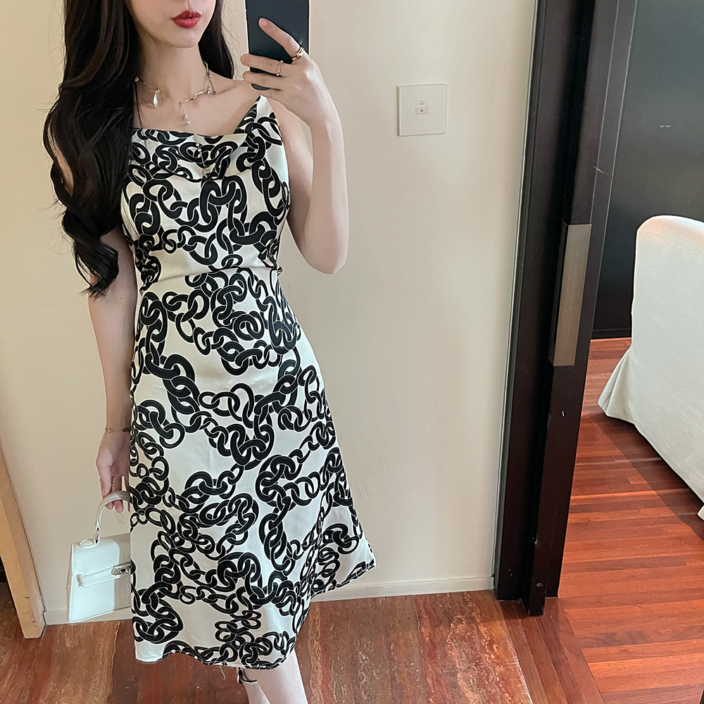 Sexy printing sling dress