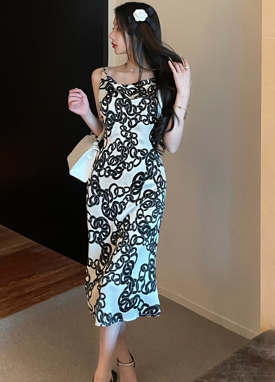 Sexy printing sling dress