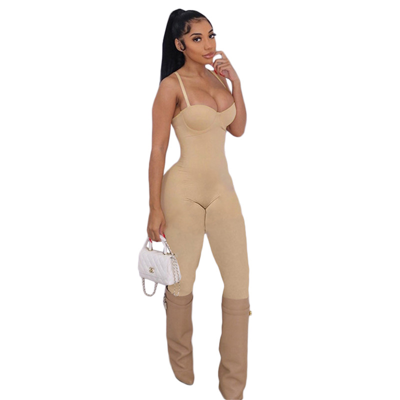 Low-cut Casual high waist hip raise sling spring sexy jumpsuit