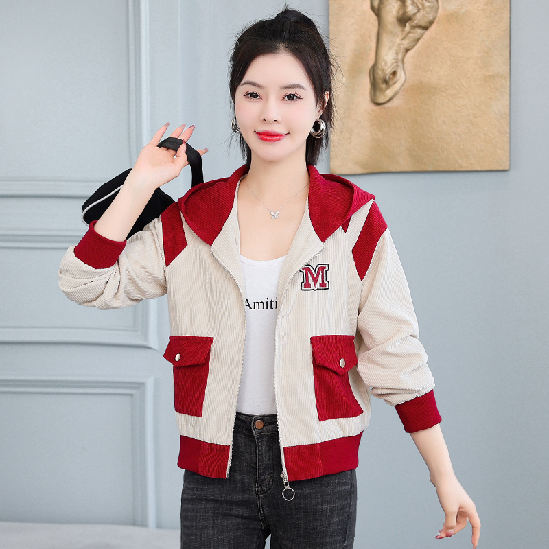Hooded Casual coat spring loose cardigan for women