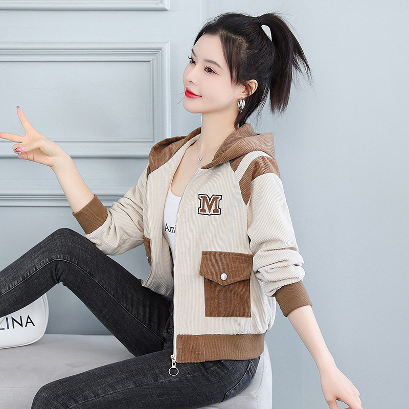 Hooded Casual coat spring loose cardigan for women