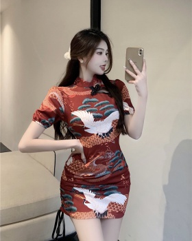 Slim maiden temperament dress fashion light cheongsam