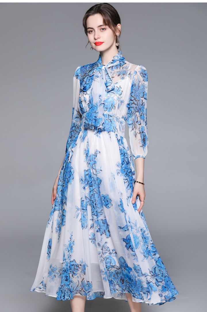 Frenum European style printing dress for women
