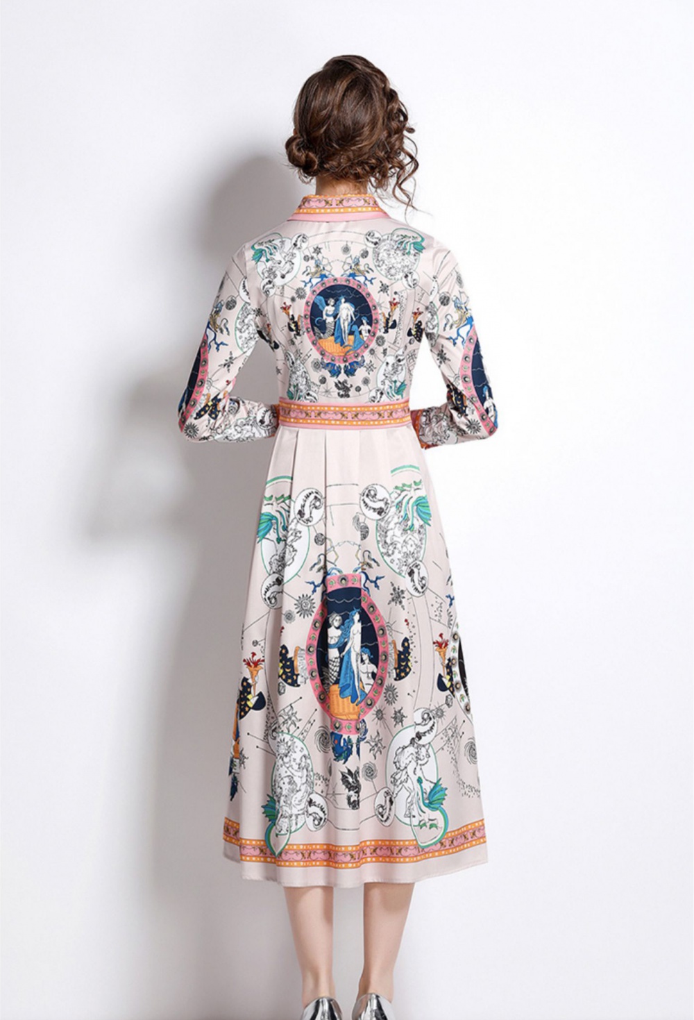 Slim fashion dress printing temperament long dress