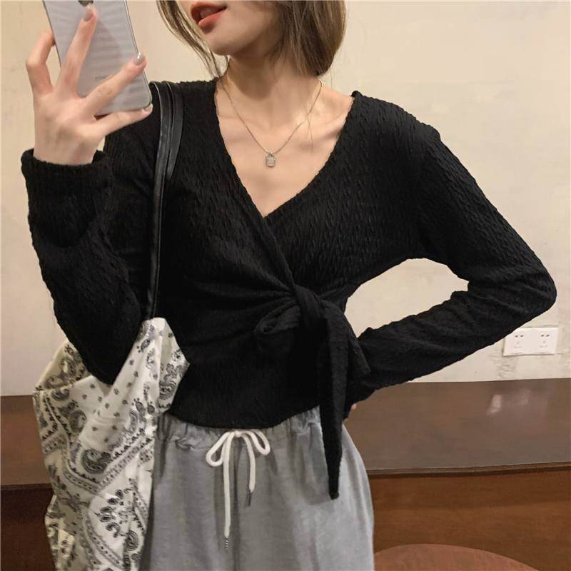 Short bottoming shirt long sleeve tops for women