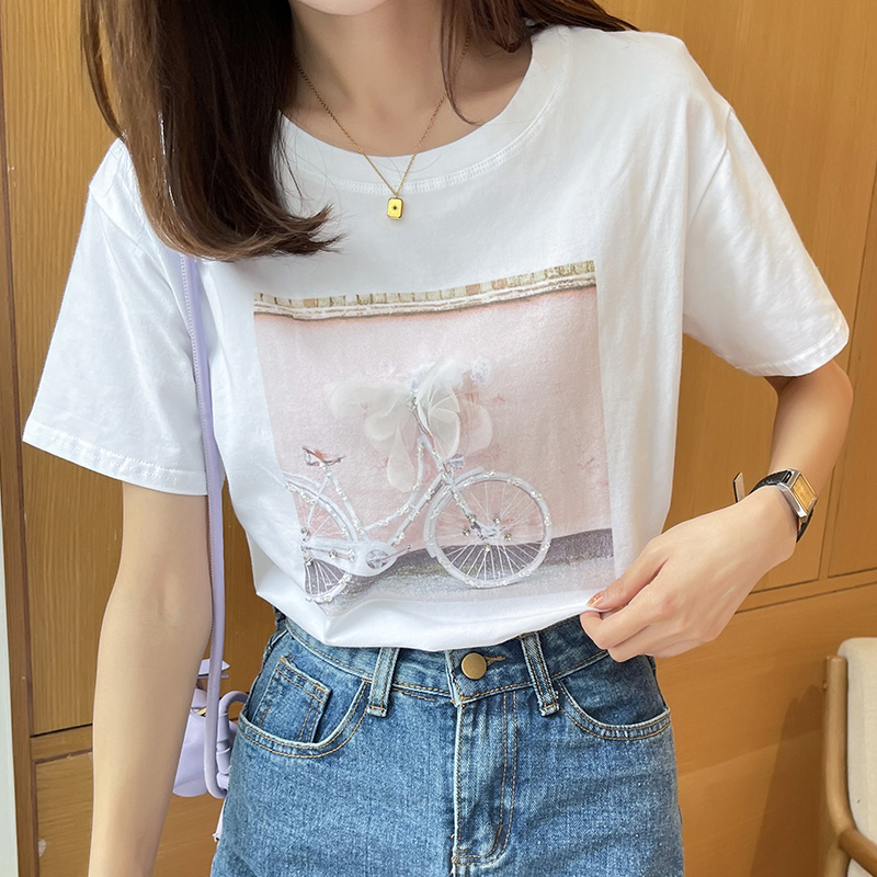 Pure cotton stereoscopic T-shirt loose summer tops