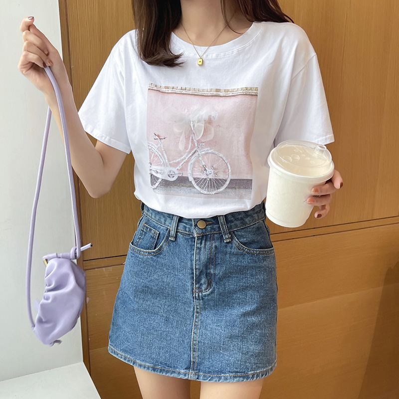 Pure cotton stereoscopic T-shirt loose summer tops