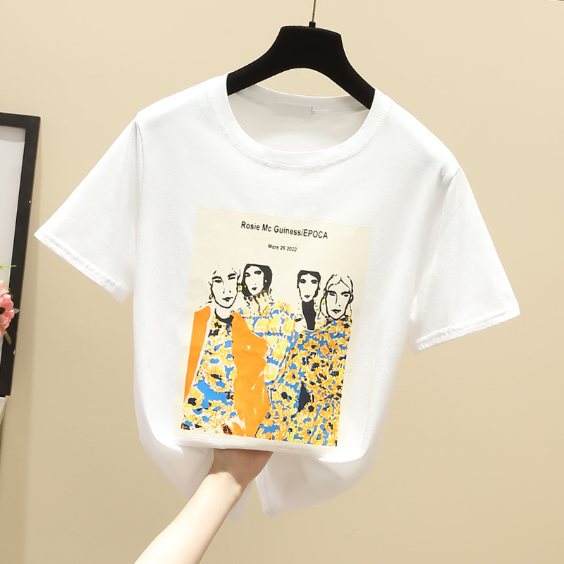 Loose cartoon tops thin T-shirt for women