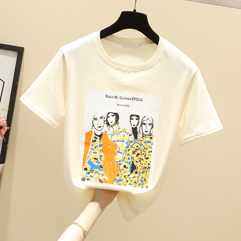 Loose cartoon tops thin T-shirt for women